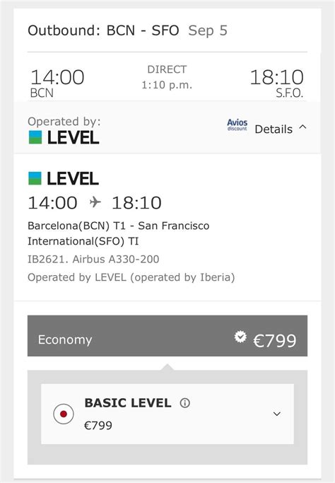 level 9798 operated by iberia